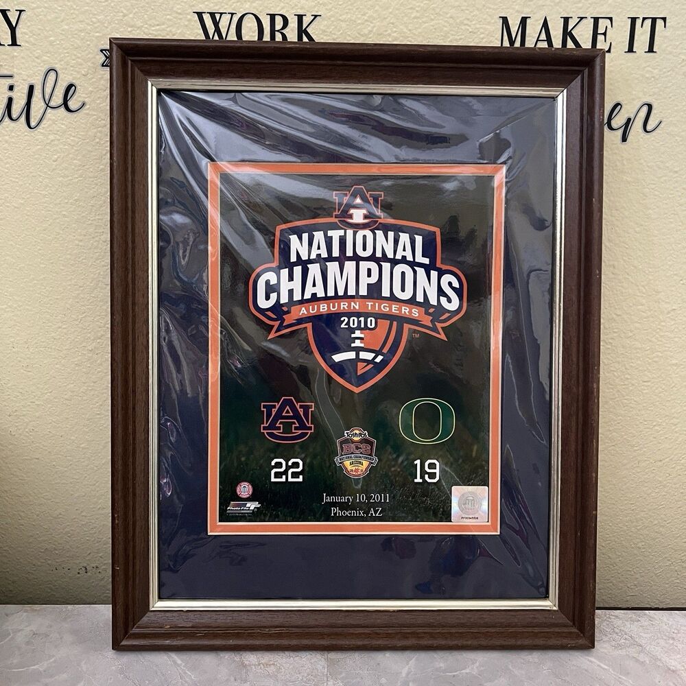 Auburn Tigers National Champions 2010 Scorecard 8x10 Officially Licensed Framed